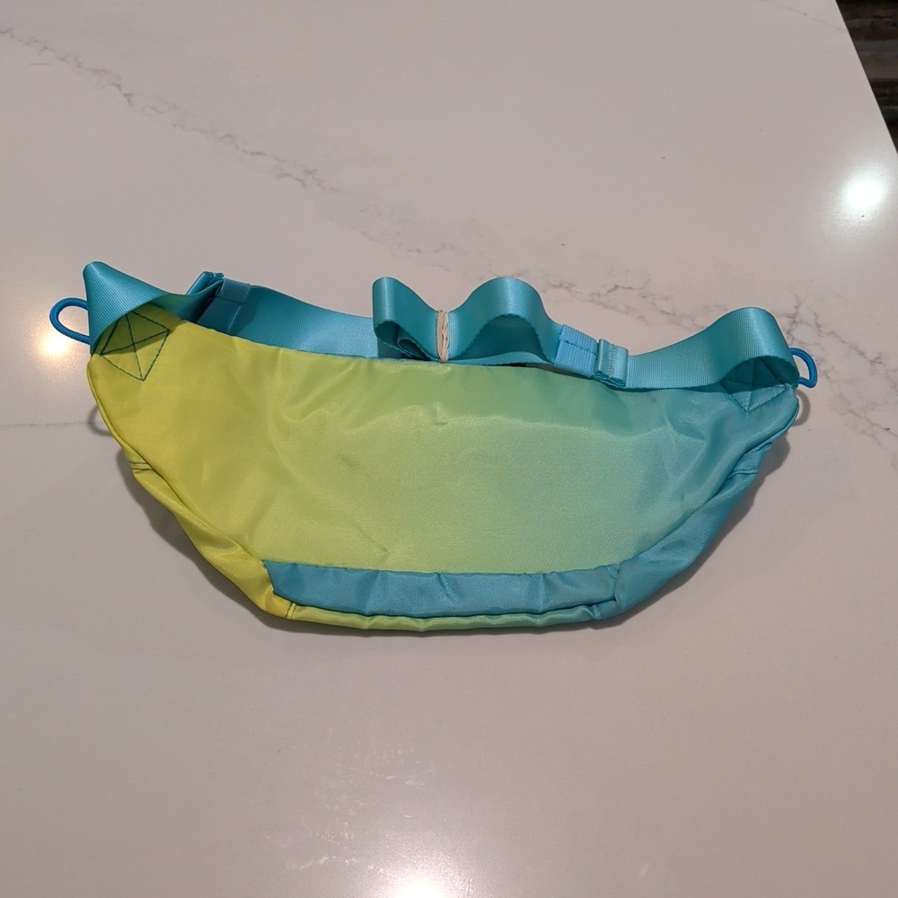 HOKA Fanny /Waist Pack Sling Bag adjustable zip pockets Blue/yellow - Picture 2 of 4